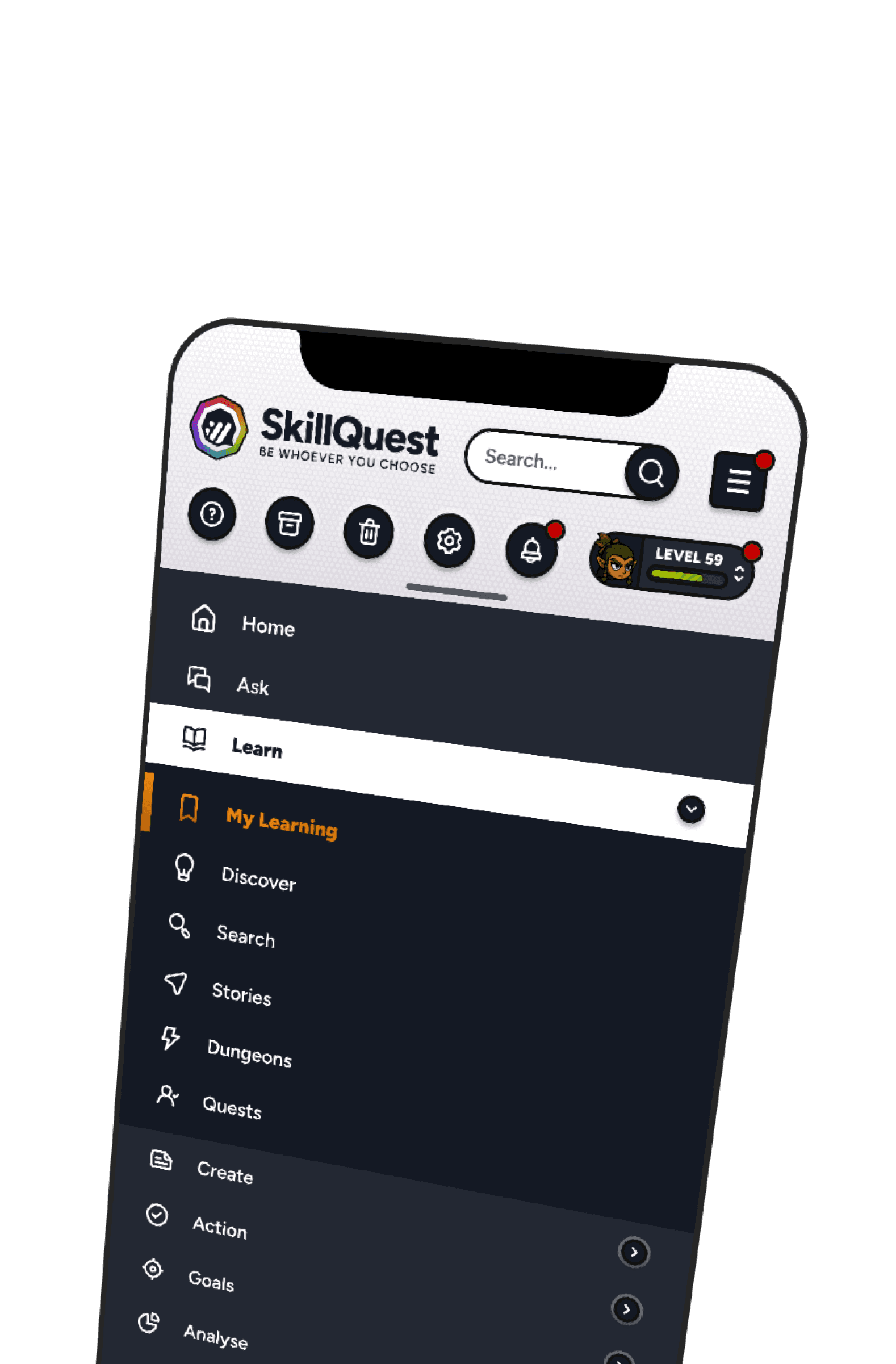 App menu screenshot